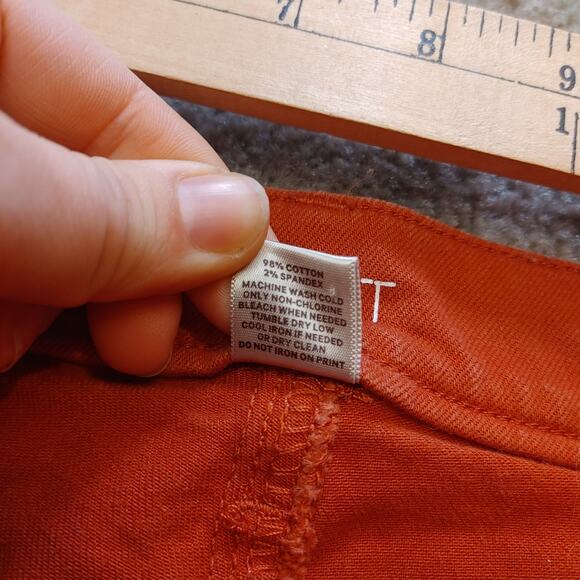 LOFT 2p 2 Petite Dark Blood Orange Red Modern Skinny Jeans Cotton - Picture 8 of 11